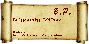 Bulyovszky Péter névjegykártya