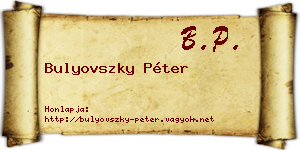 Bulyovszky Péter névjegykártya